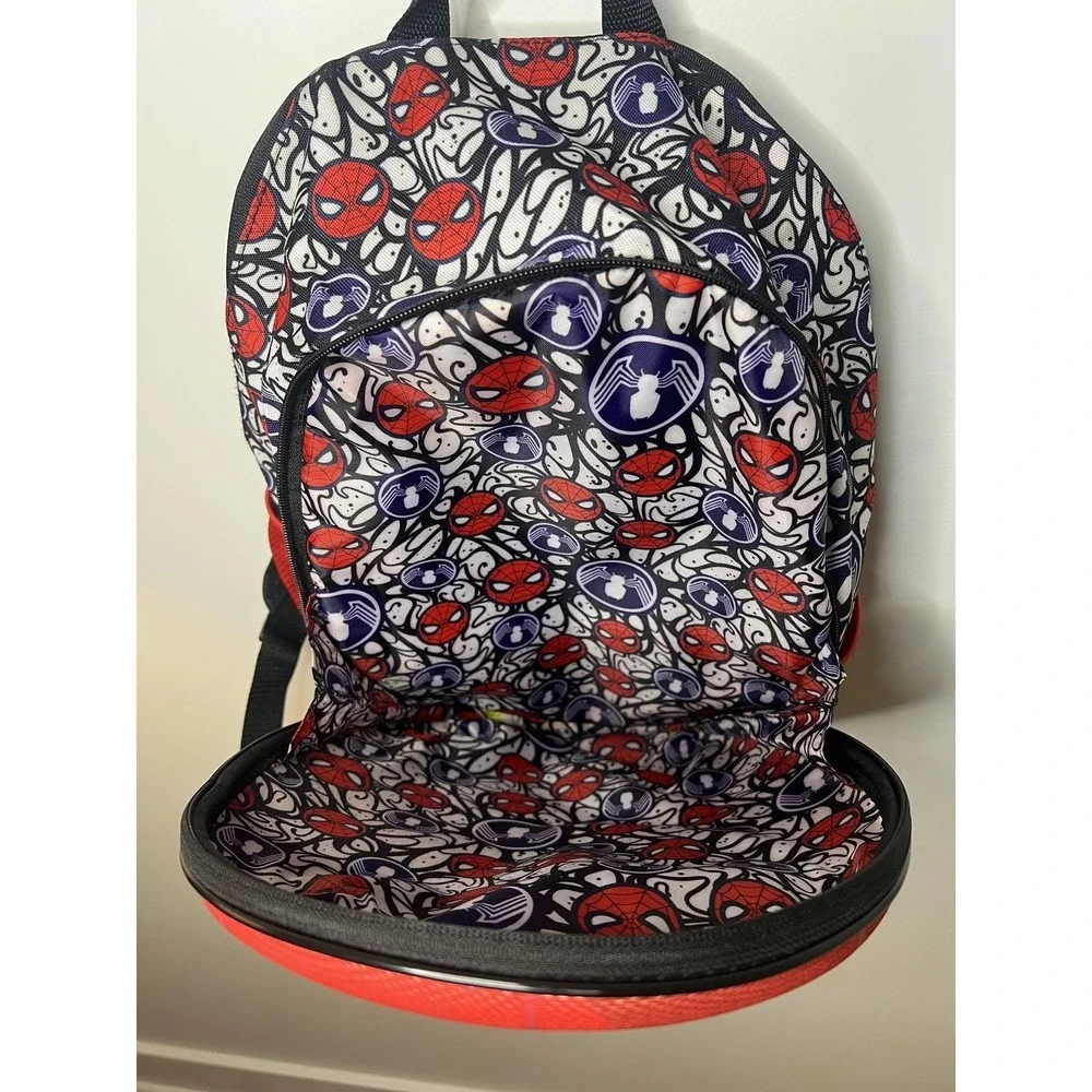 Marvel Spider-Man Kids Backpack 3D‎ Mask Face Red Black One Size Disney Store